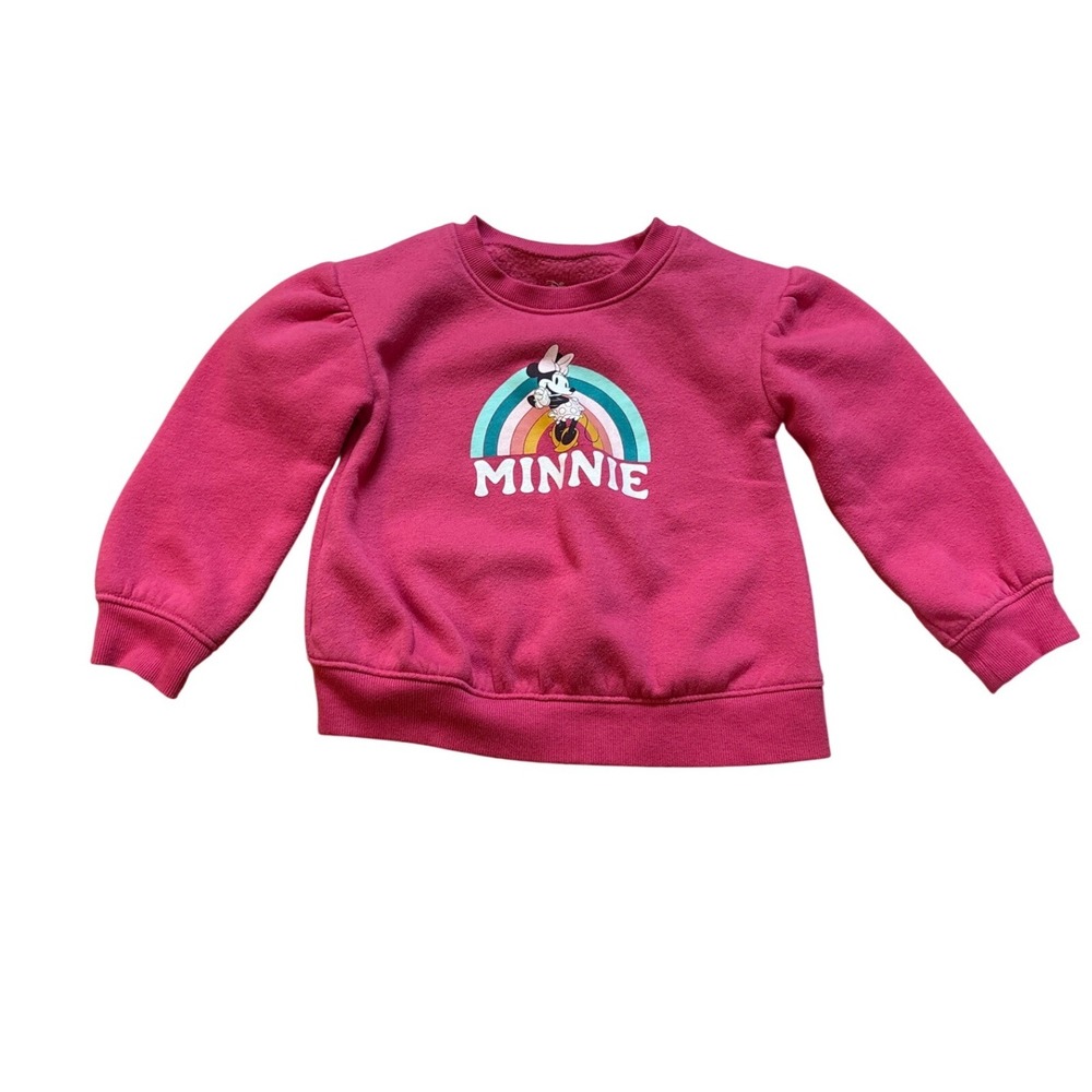 Disney Jumping Beans Sweatshirt Kids Pink Good Minnie Rainbow Puff SIZE 3T